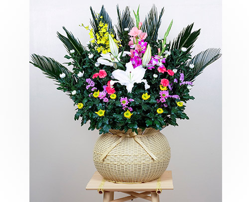 お悔み・お供えのお花「ダルマかご」画像