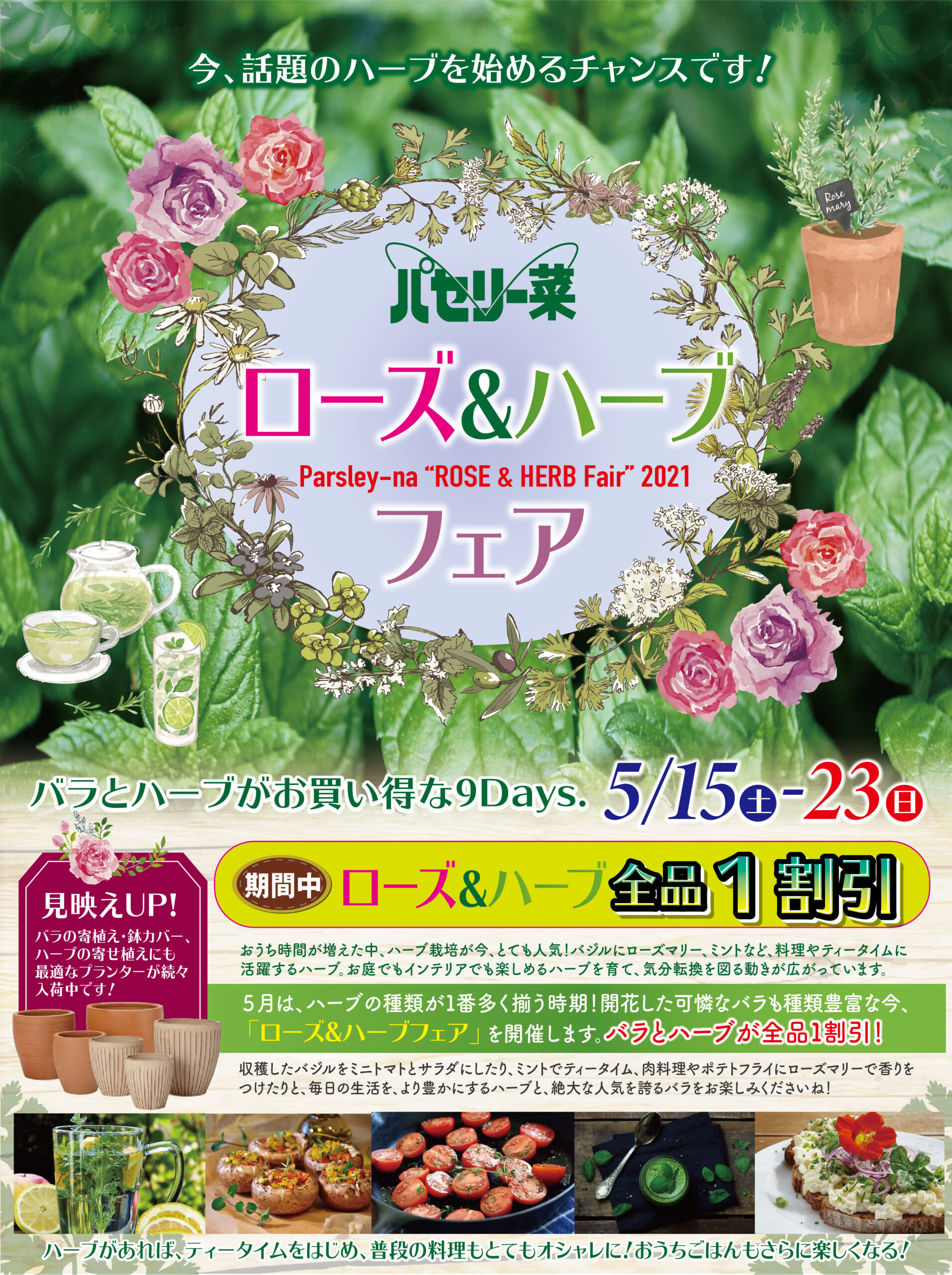5/15 - 5/23　バラとハーブがお買い得